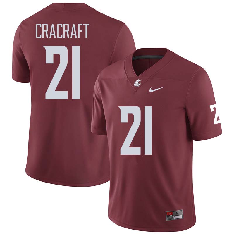 Men #21 River Cracraft Washington State Cougars College Football Jerseys Sale-Crimson